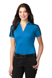 L547 - Port Authority Ladies Silk Touch Performance Colorblock Stripe Polo