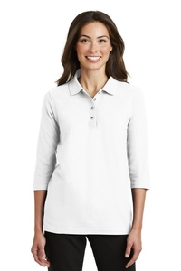 L562 - Port Authority Ladies Silk Touch 3/4-Sleeve Polo