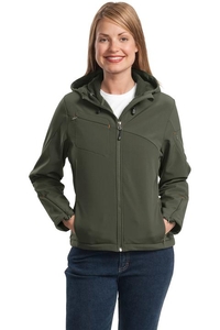 L706 - Port Authority Ladies Textured Hooded Soft Shell Jacket