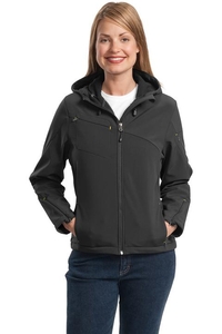 L706 - Port Authority Ladies Textured Hooded Soft Shell Jacket