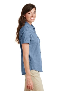 LSP11 - Port & Company Ladies Short Sleeve Value Denim Shirt