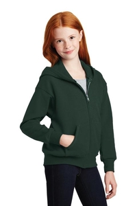 P480 - Hanes - Youth EcoSmart Full-Zip Hooded Sweatshirt