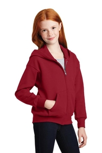 P480 - Hanes - Youth EcoSmart Full-Zip Hooded Sweatshirt
