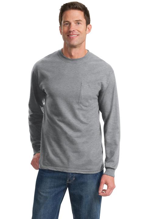 PC61LSP - Port & Company - Long Sleeve Essential Pocket Tee.  PC61LSP