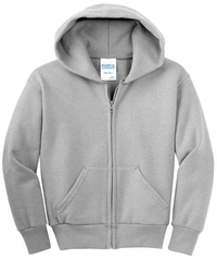 PC90YZH - Port & Company - Youth Core Fleece Full-Zip Hooded Sweatshirt.  PC90YZH