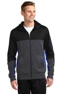 ST245 - Sport-Tek Tech Fleece Colorblock Full-Zip Hooded Jacket