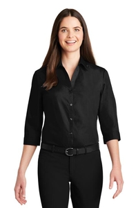 LW102 - Port Authority Ladies 3/4 Sleeve Carefree Poplin Shirt