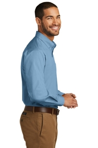 W100 - Port Authority Long Sleeve Carefree Poplin Shirt