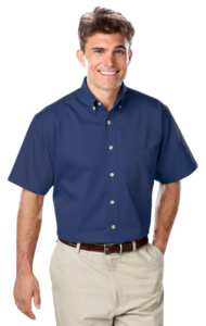 BG8213S - Men's Short Sleeve 100% Cotton Twill Shirt