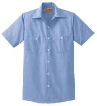 CS20 - Red Kap Short Sleeve Striped Industrial Work Shirt