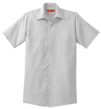 CS20LONG - Red Kap Long Size  Short Sleeve Striped Industrial Work Shirt