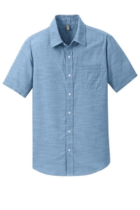 DM3810 - District Made Mens Short Sleeve Washed Woven Shirt