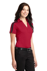 L547 - Port Authority Ladies Silk Touch Performance Colorblock Stripe Polo