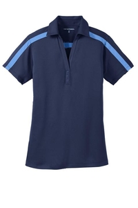 L547 - Port Authority Ladies Silk Touch Performance Colorblock Stripe Polo