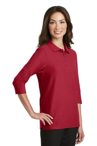 L562 - Port Authority Ladies Silk Touch 3/4-Sleeve Polo