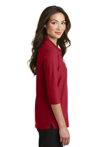 L562 - Port Authority Ladies Silk Touch 3/4-Sleeve Polo