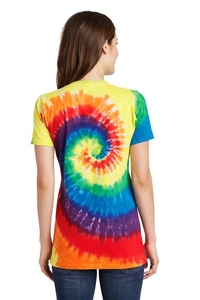LPC147V - Port & Company Ladies Tie-Dye V-Neck Tee. LPC147V