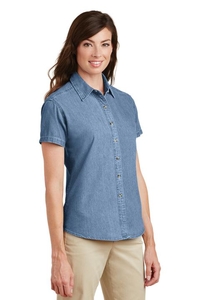 LSP11 - Port & Company Ladies Short Sleeve Value Denim Shirt