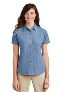 LSP11 - Port & Company Ladies Short Sleeve Value Denim Shirt