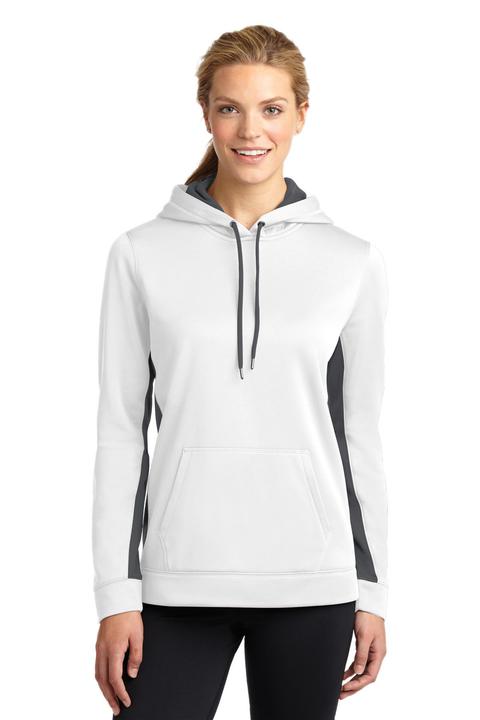 LST235 - Sport-Tek Ladies Sport-Wick Fleece Colorblock Hooded Pullover