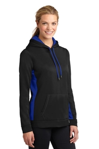 LST235 - Sport-Tek Ladies Sport-Wick Fleece Colorblock Hooded Pullover