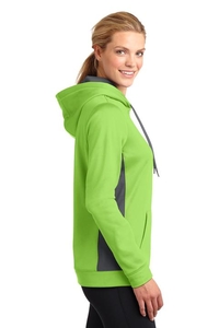 LST235 - Sport-Tek Ladies Sport-Wick Fleece Colorblock Hooded Pullover