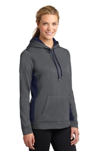 LST235 - Sport-Tek Ladies Sport-Wick Fleece Colorblock Hooded Pullover