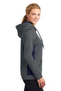 LST235 - Sport-Tek Ladies Sport-Wick Fleece Colorblock Hooded Pullover