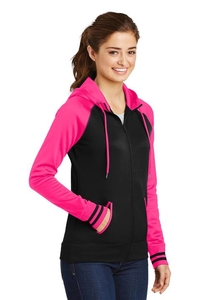 LST236 - Sport-Tek Ladies Sport-Wick Varsity Fleece Full-Zip Hooded Jacket