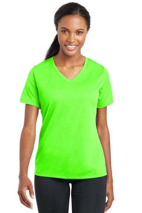 LST340 - Sport-Tek Ladies PosiCharge RacerMesh V-Neck Tee