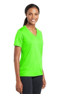 LST340 - Sport-Tek Ladies PosiCharge RacerMesh V-Neck Tee