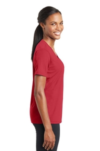 LST340 - Sport-Tek Ladies PosiCharge RacerMesh V-Neck Tee