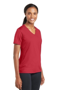 LST340 - Sport-Tek Ladies PosiCharge RacerMesh V-Neck Tee