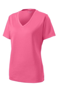 LST340 - Sport-Tek Ladies PosiCharge RacerMesh V-Neck Tee