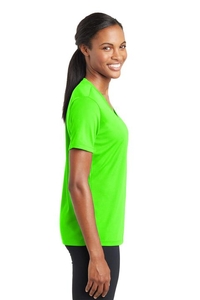 LST340 - Sport-Tek Ladies PosiCharge RacerMesh V-Neck Tee
