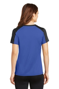 LST354 - Sport-Tek Ladies PosiCharge Competitor Sleeve-Blocked V-Neck Tee