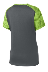 LST371 - Sport-Tek Ladies CamoHex Colorblock V-Neck Tee