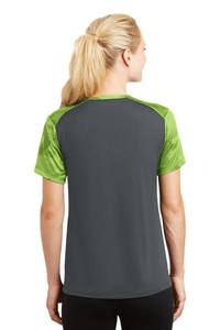 LST371 - Sport-Tek Ladies CamoHex Colorblock V-Neck Tee