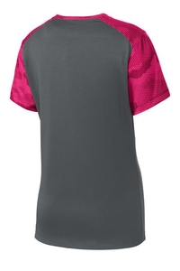 LST371 - Sport-Tek Ladies CamoHex Colorblock V-Neck Tee