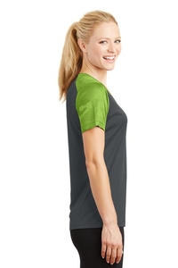 LST371 - Sport-Tek Ladies CamoHex Colorblock V-Neck Tee