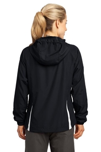 LST76 - Sport-Tek Ladies Colorblock Hooded Raglan Jacket