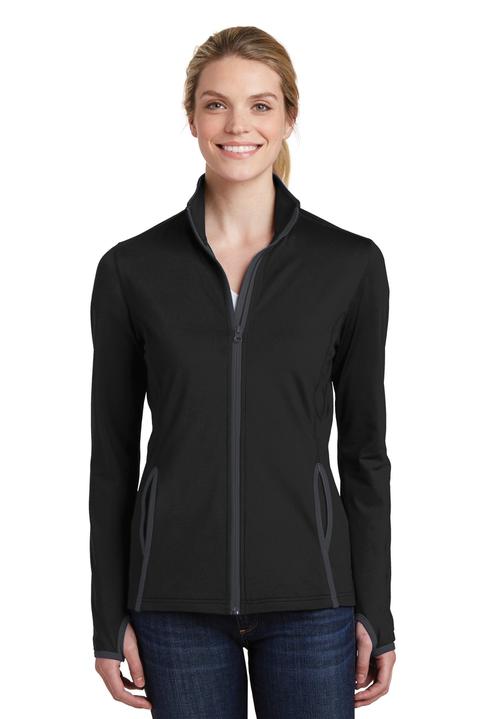LST853 - Sport-Tek Ladies Sport-Wick Stretch Contrast Full-Zip Jacket. LST853