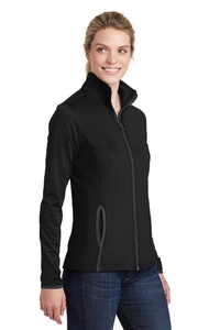 LST853 - Sport-Tek Ladies Sport-Wick Stretch Contrast Full-Zip Jacket.  LST853