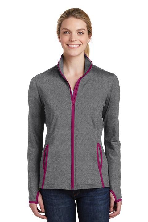 LST853 - Sport-Tek Ladies Sport-Wick Stretch Contrast Full-Zip Jacket. LST853