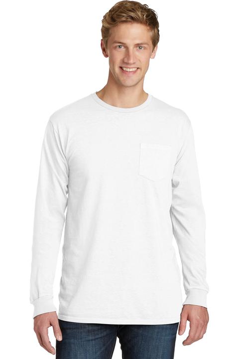 PC099LSP - Port & Company Pigment Dyed Long Sleeve Pocket Tee