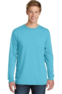 PC099LSP - Port & Company Pigment Dyed Long Sleeve Pocket Tee