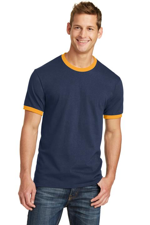 PC54R - Port & Company Core Cotton Ringer Tee.  PC54R