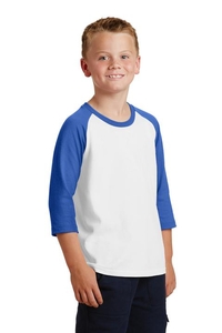 PC55YRS - Port & Company Youth Core Blend 3/4-Sleeve Raglan Tee