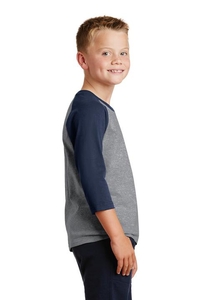 PC55YRS - Port & Company Youth Core Blend 3/4-Sleeve Raglan Tee
