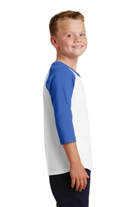 PC55YRS - Port & Company Youth Core Blend 3/4-Sleeve Raglan Tee